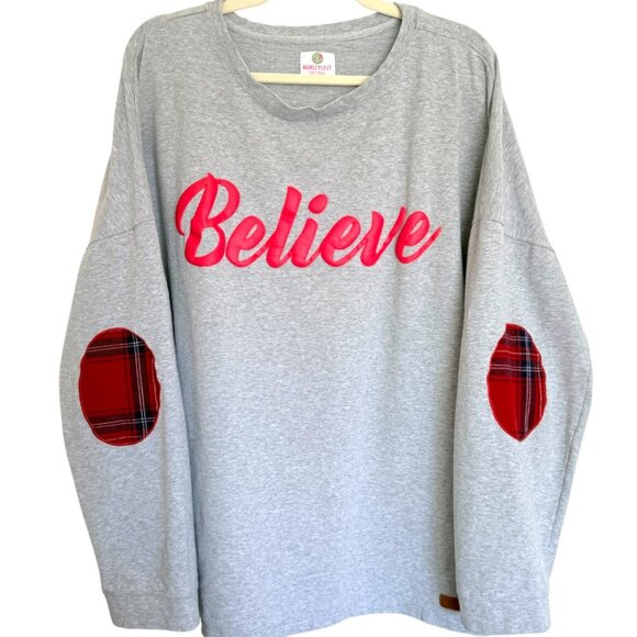 Gray 'Believe' Womens Sweatshirt - Picture 1 of 9